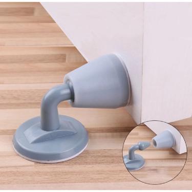 Imagem de 10 Trava Porta Segurador Fixador com Adesivo Rodapé Parede