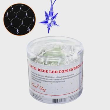 Imagem de Pisca Pisca Natal Rede com Estrela Led Azul 120 Lâmpadas 220V - Casambiente