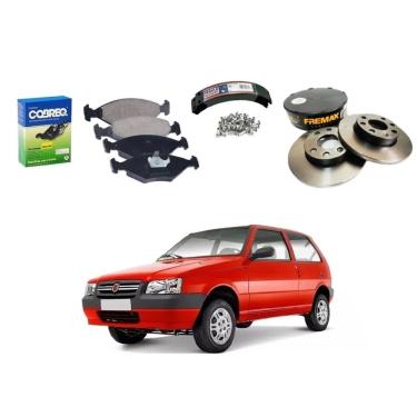 Imagem de Kit disco lona pastilha freio cobreq fiat uno 1.0 2004 A 2009
