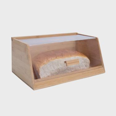 Imagem de Porta Pão de Bambu Oikos com Tampa Transparente 35cm Retangular