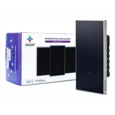 Imagem de nterruptor Inteligente Vênus  Wi-fi 2 Botões Ekaza Preto 4x2