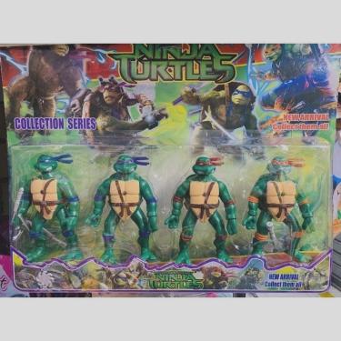 Imagem de Kit Cartelado 4 Bonecos Tartarugas Ninjas 12 cm + acessórios