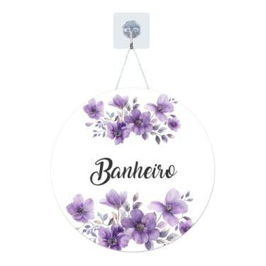 Imagem de Placa Enfeite Porta Decorativa com Corda MDF Adesivado Banheiro 25cm (GP-FRA0004)