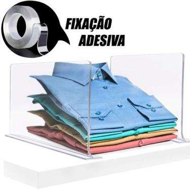 Imagem de Organizador de armário de acrílico, divisórias de prateleira, conjunto