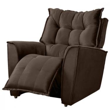 Imagem de Poltrona Reclinavel Do Papai King Tecido Veludo Chocolate - Star Confo
