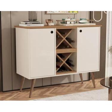 Imagem de Buffet Aparador Elegance Bar Drink Adega com 2 Portas Nichos 4 Pés em 