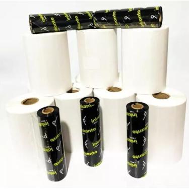 Imagem de Etiqueta 34x23 3 Colunas Couche 10 Rolos + 3 Ribbons - MONARCA