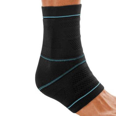 Imagem de Tornozeleira N1 Sport Linha Fisio Poliamida Preta e Azul-P
