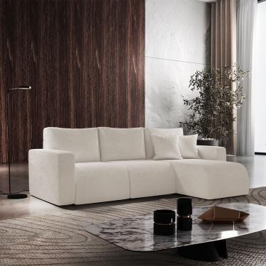 Imagem de Sofá Living de 90cm com Braço + 90cm sem Braço mais Chaise Lado Direito Meu Sofá Online