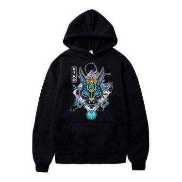 Imagem de Blusa De Frio Moletom Xiao Máscara Genshin Impact Dragão - Use Nerd, M