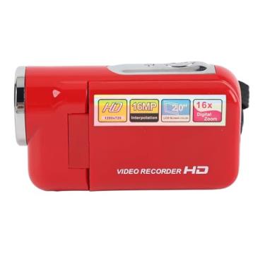 Imagem de Câmera de Vídeo de Zoom Digital 16x, Câmera de Vídeo de 1080p 16mp Com Tela de 2 Polegadas, Câmera de Câmera Anti Shake Dv para Viagem, Registro do Campus (Vermelho)
