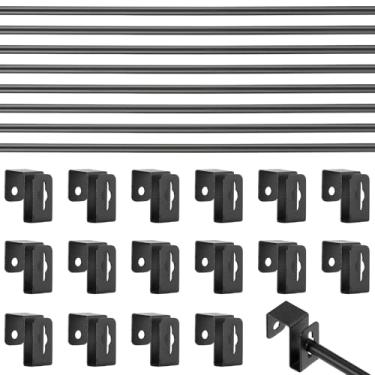 Imagem de Trandraft Conjunto de 8 12 peças de clipes de metal para pendurar para arquivos, 8 clipes de trilho para pendurar, 4 trilhos de armário de arquivo, cabe 1/2 gaveta lateral para pasta de documentos