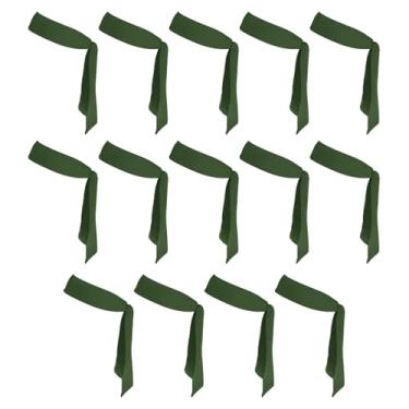 Imagem de PATIKIL Tiaras de cabeça, 14 peças, faixa de cabeça de karatê Ninja ajustável, esportiva, com absorção de suor, para treino para homens e mulheres, corrida, tênis, ioga, verde escuro