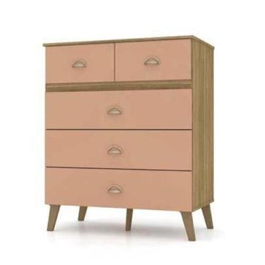 Imagem de Comoda Retro Ibiza 3 Portas 2 Gavetas Nature/Camarim - VLR - Vila Rica