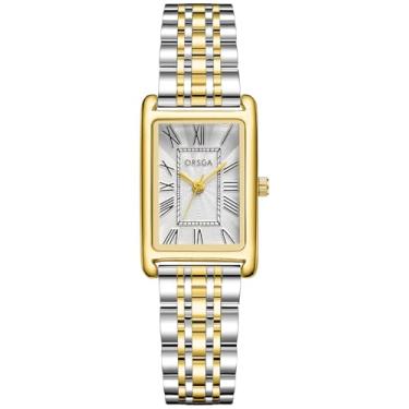Imagem de MASTOP Relógio feminino pequeno e delicado feminino vintage dourado prata relógios para mulheres à prova d'água Relojes para mulheres com ferramentas, Prateado, branco, Relógios retangulares femininos