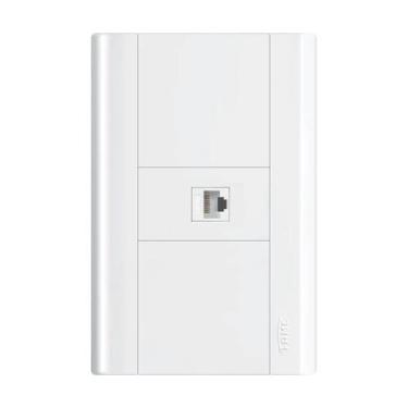 Imagem de Tomada Para Rede Rj45 Cat5e Com Placa 4x2 Fame Modulare, Branco