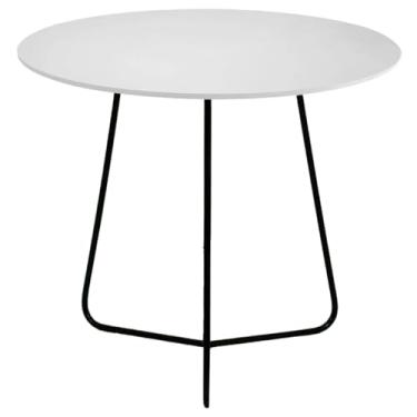 Imagem de Mesa Centro Y Redonda 60cm MDF Aço Mesinha Sala Canto Decoração (Branco)