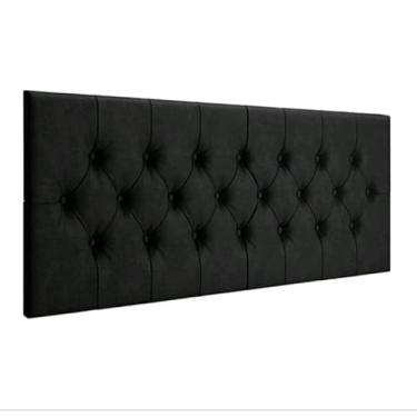 Imagem de Cabeceira Almofadada Suspensa Cama Casal 140cm X 55cm(140cm,Preto)
