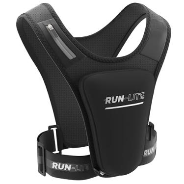 Imagem de Colete de corrida com bolsa de telefone à prova d'água, faixa de cinto ajustável, 2 bolsos de ombro para chaves/géis, colete de corrida refletivo para segurança, para ciclismo, smartphones de até 6,8
