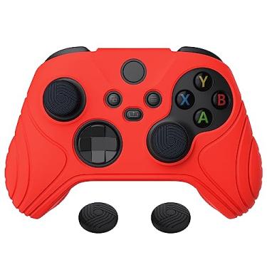 Imagem de eXtremeRate PlayVital Samurai Edition Anti-Slip Controller Grip Silicone Skin for Xbox Core Controller, Ergonomic Protective Case Cover for Xbox Series S/X w/Thumb Grips - Passion Red