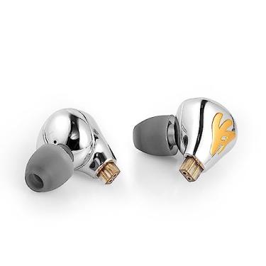 Imagem de YYSEE Fones de ouvido com fio JS01 com fio, fones de ouvido com fio de 10 mm, unidade dinâmica única, fones de ouvido HiFi com cabo QDC destacáveis, fones de ouvido IEM com plugue de 3,5 mm (ouro