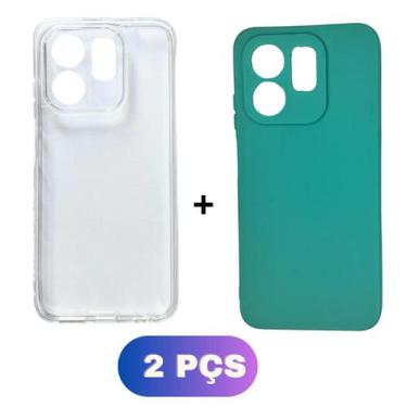 Imagem de Kit Capa Colorida + Capinha Transparente P/ Infinix Hot 50i - Generica