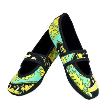 Imagem de Nufoot Pantufa feminina Betsy Lou para uso interno, Barroco verde, Medium