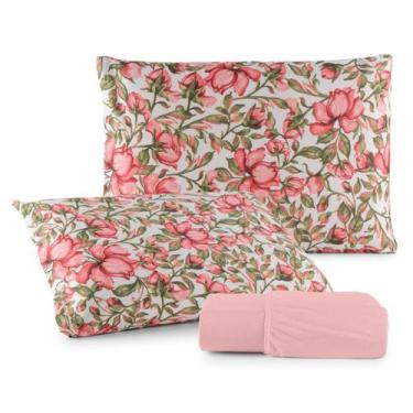 Imagem de Jogo De Lençol Casal Queen De Elástico Malha Algodão 3 Peças - Bella L