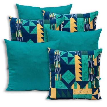 Imagem de Kit 6 Capas de Almofada Lisa e Estampada 40x40cm Zíper Gorgurinho - BE