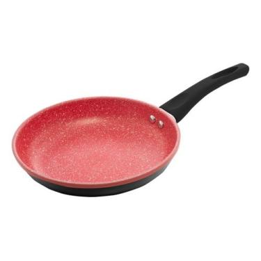 Imagem de Frigideira Indução Alumínio Revestimento Cerâmico Granilite Vermelha 2