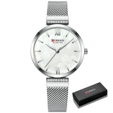 Imagem de Relógio Feminino Curren 9067 À Prova D'Água Prata