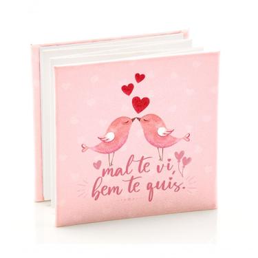 Imagem de Álbum Sanfonado 10x10cm Para 12 Fotos Amor Vermelho E Rosa