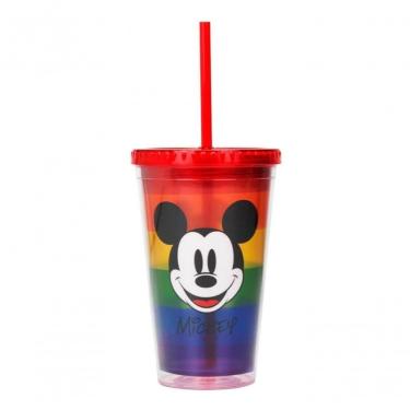 Imagem de Copo Com Canudo Mickey Arco-íris 450ml Disney