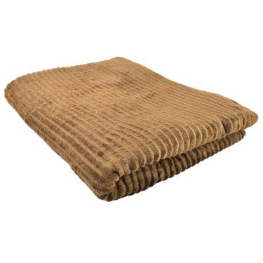Imagem de Cobertor Canelado 100% Poliéster Com Forro Em Lã Sintética Tamanho (1,80 X 2,00m) Marrom