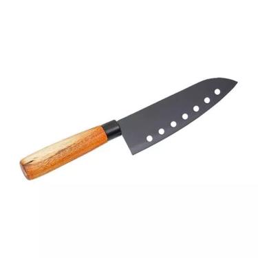 Imagem de Faca Santoku Inox Cor Grafite Cabo Acácia 30cm