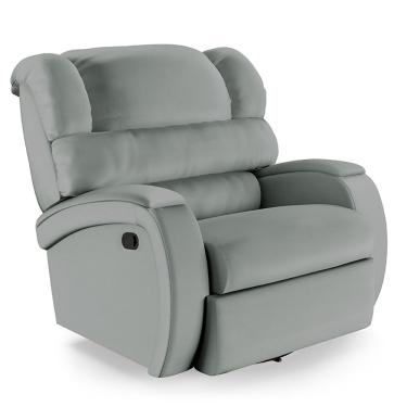 Imagem de Poltrona Do Papai Reclinável Napoli Glider Giratória Massagem Pu Fh1 Cinza