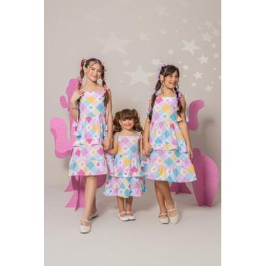 Imagem de Vestido Infantil Menina Xodó Corações Xadrez Marias, Rosa, 08