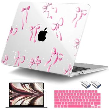 Imagem de DONGKE Para Macbook Air 13,6" Case 2025 2024-2022 A3240 A3113 A2681 M4 M3 M2 Chip Touch Id, Capa Rígida De Plástico E Teclado Adaptador Tipo C 13" M4, Arcos Estrelas