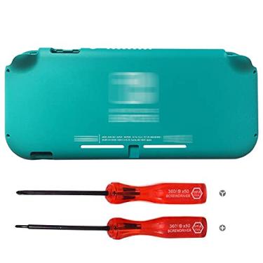 Imagem de Rinbers Frente Traseira Placa Frontal Tampa Substituição De Carcaça Para Console Nintendo Switch Lite Hdh-001 Parte Superior Inferior Shell Case Plástico - Turquesa