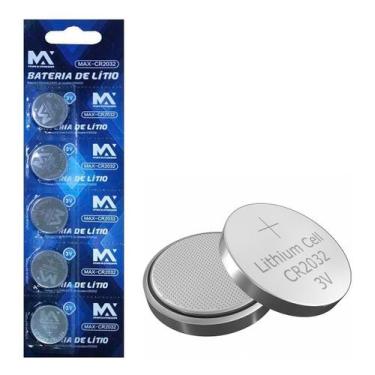 Imagem de 05 Baterias Lítio Cr2032 3v - Controle Alarme Portão - Maxmidia