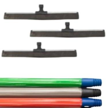 Imagem de Rodo Profissional com Suporte de Metal, 40cm, 3 Unidades com Cabos Coloridos