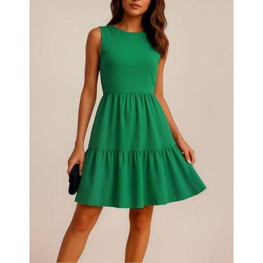 Imagem de Vestido Xadrez Curto Festa Junina - Casual Dress, Verde, Tiffany, P