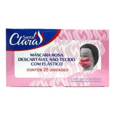 Imagem de Máscara Descartável Rosa Santa Clara com 25un