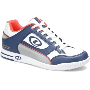 Imagem de Dexter Tênis de boliche masculino Royal (para jogadores destros ou canhotos - Solas deslizantes universais em ambos os sapatos) - Azul-marinho/Branco/Cinza 10,5