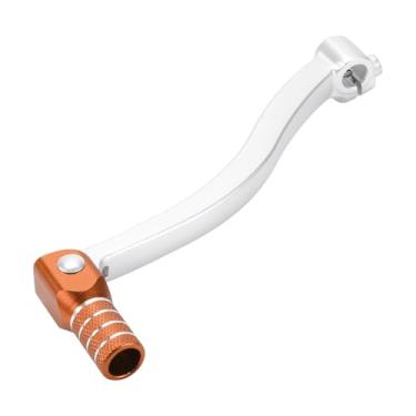 Imagem de INFINAUTO Alavanca de câmbio dobrável de motocicleta para Kayo T6 Alavanca de mudança de pedal de liga de alumínio Braço Siver Tone Cabeça laranja com anel prateado