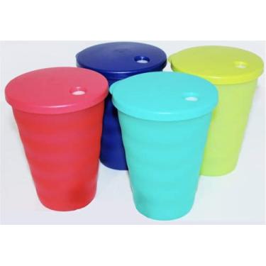 Imagem de Tupperware (4) Copos Impressions de 473 ml Tóquio Azul, Papagaio, Emberglow e Salsa Verde