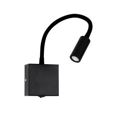 Imagem de Arandela Led Pix 3w 3000k Preta Haste Flexível - Nordecor