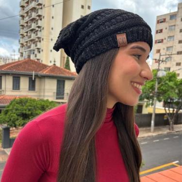 Imagem de Touca Caída Tricô Gorro Boina Beanie Lã Masculina Feminina Macio Quent