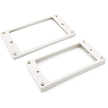 Imagem de Vintage Forge Conjunto de anéis de montagem Humbucker fundo curvado branco (ponte e pescoço) compatível com guitarras Epiphone HR1800C-WHT