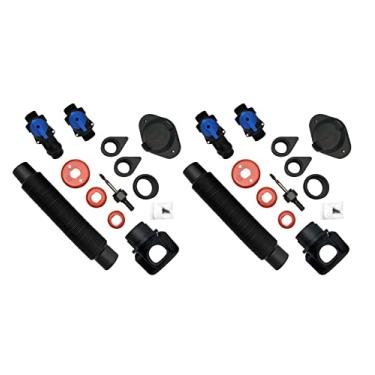 Imagem de EarthMinded Kit de desviador e peças de barril de chuva, 2 pacotes – para plumas de 5 x 7 e 7 x 10 cm, inclui torneira e desviador de água Downspout – Converta recipientes em tambores de chuva – RBK-0001